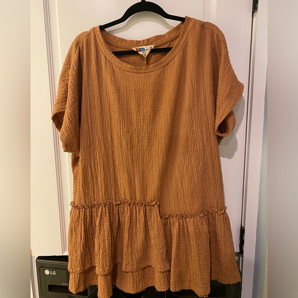 Free People Beach Marni Ruffle Tunic Dress Beach Lovely Leo XS